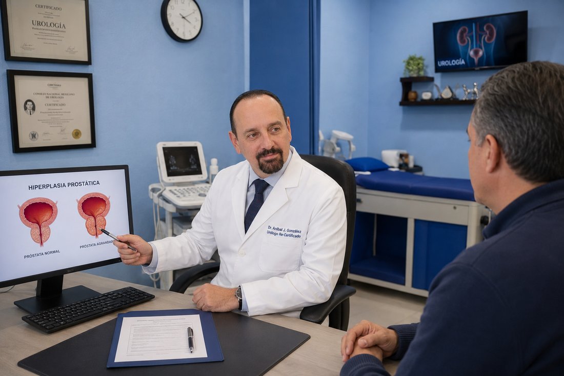 Dr. Anibal J. González en consulta · Urólogo en Cancún